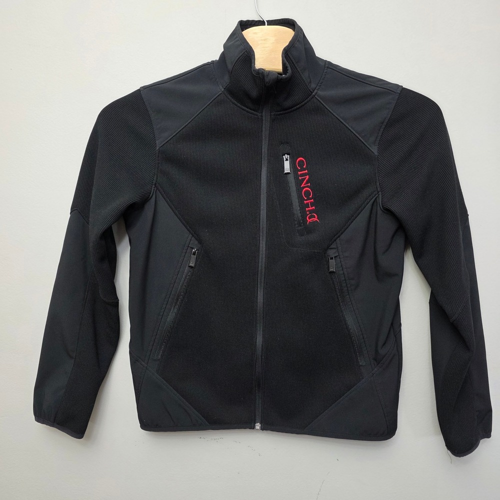 Cinch Jacket Mens Medium Black Western Softshell Hybrid Full Zip Logo